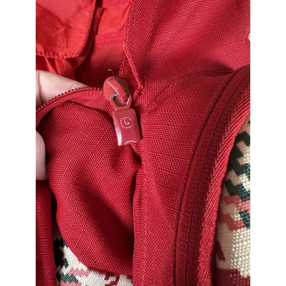Burton‎ Red Houndstooth Backpack Padded Straps School Bag Laptop Snowboard